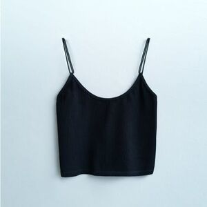 Zara black ribbed tank top